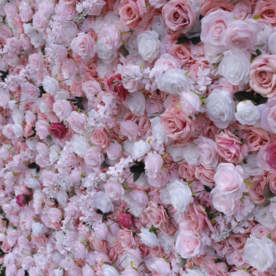 BD-102 3D Fabric Artificial Flower Backdrop Rolling Up Curtain Flower Wall - 8ft*8ft