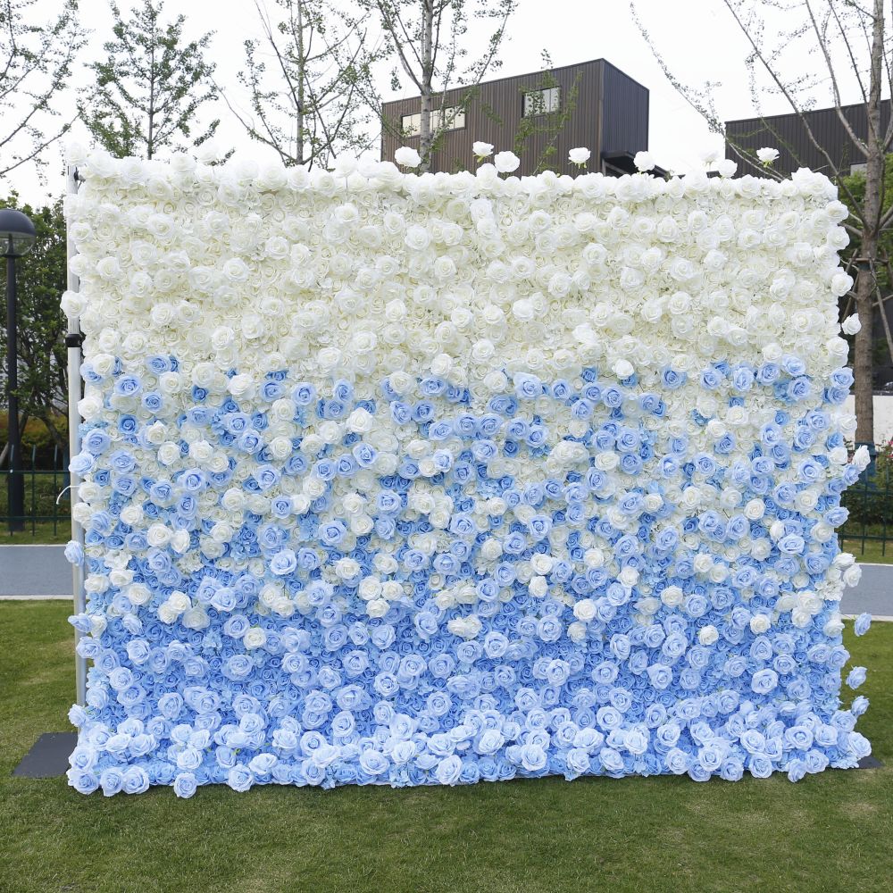 BDJ-105 5D Fabric Artificial Flower Backdrop Rolling Up Curtain Flower Wall - 8ft*8ft