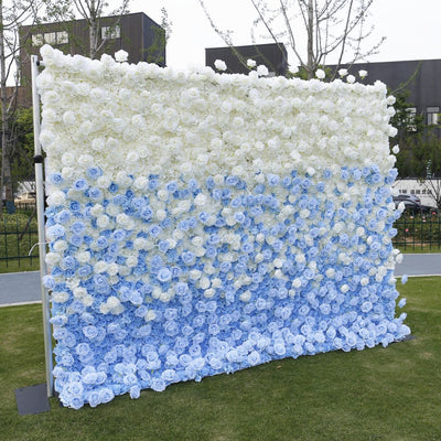BDJ-105 5D Fabric Artificial Flower Backdrop Rolling Up Curtain Flower Wall - 8ft*8ft