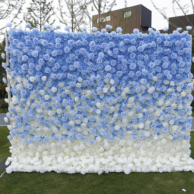 BDJ-105 5D Fabric Artificial Flower Backdrop Rolling Up Curtain Flower Wall - 8ft*8ft