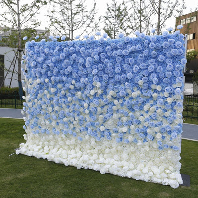 BDJ-105 5D Fabric Artificial Flower Backdrop Rolling Up Curtain Flower Wall - 8ft*8ft