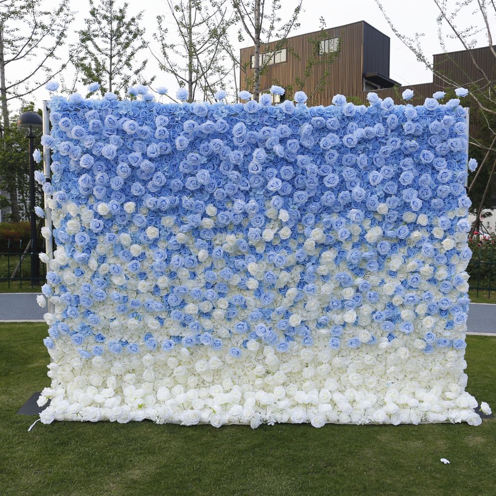 BDJ-105 5D Fabric Artificial Flower Backdrop Rolling Up Curtain Flower Wall - 8ft*8ft