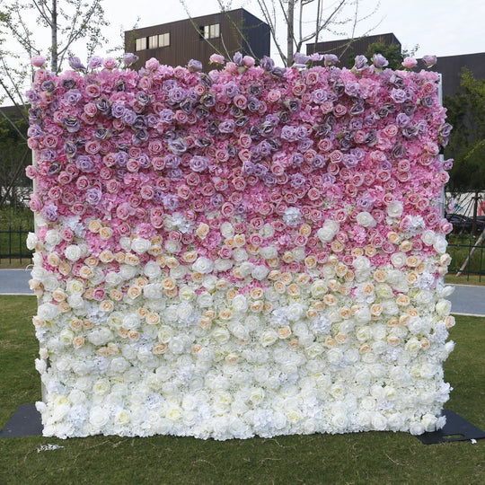 BDJ-127 5D Fabric Artificial Flower Backdrop Rolling Up Curtain Flower Wall - 8ft*8ft