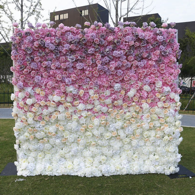 BDJ-127 5D Fabric Artificial Flower Backdrop Rolling Up Curtain Flower Wall - 8ft*8ft