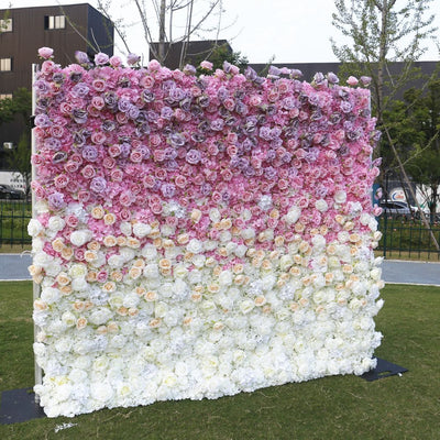 BDJ-127 5D Fabric Artificial Flower Backdrop Rolling Up Curtain Flower Wall - 8ft*8ft
