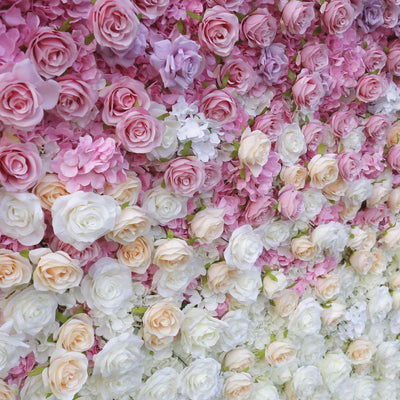 BDJ-127 5D Fabric Artificial Flower Backdrop Rolling Up Curtain Flower Wall - 8ft*8ft