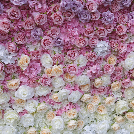 BDJ-127 5D Fabric Artificial Flower Backdrop Rolling Up Curtain Flower Wall - 8ft*8ft