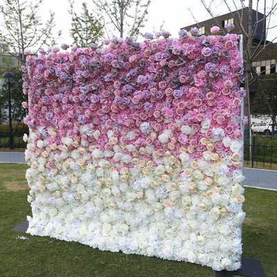 BDJ-127 5D Fabric Artificial Flower Backdrop Rolling Up Curtain Flower Wall - 8ft*8ft
