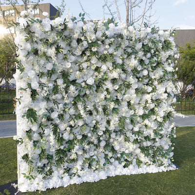 BD-126 5D Fabric Artificial Flower Backdrop Rolling Up Curtain Grass Wall - 8ft*8ft
