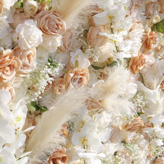 BD-136 5D Fabric Artificial Flower Backdrop Rolling Up Curtain Grass Wall - 8ft*8ft