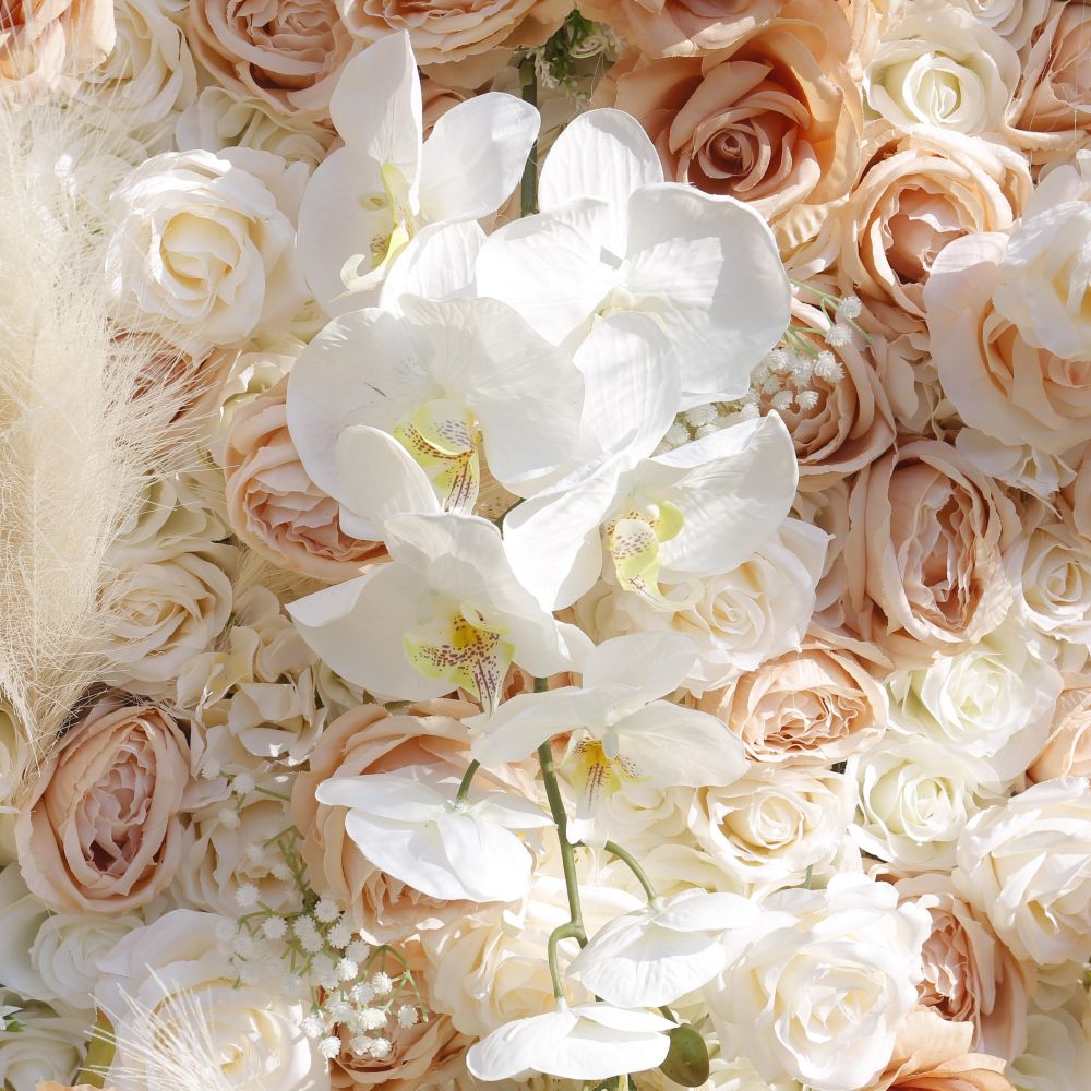 BD-136 5D Fabric Artificial Flower Backdrop Rolling Up Curtain Grass Wall - 8ft*8ft