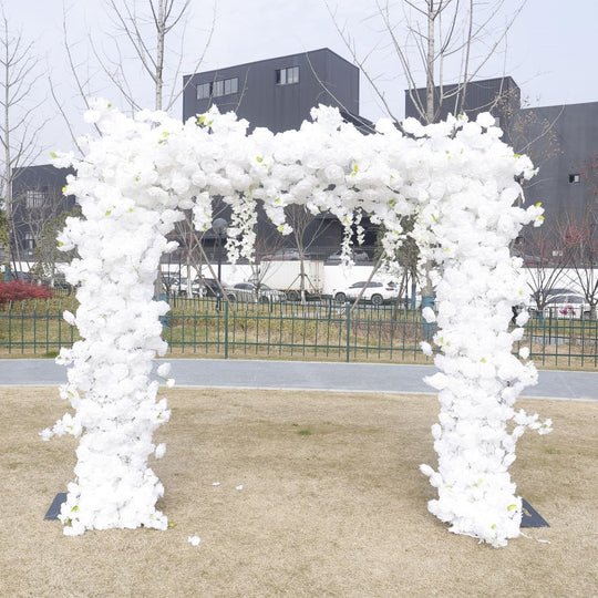 Square Artificial Silk Wedding Arch Flower Decoration Arrangement Floral Backdrop