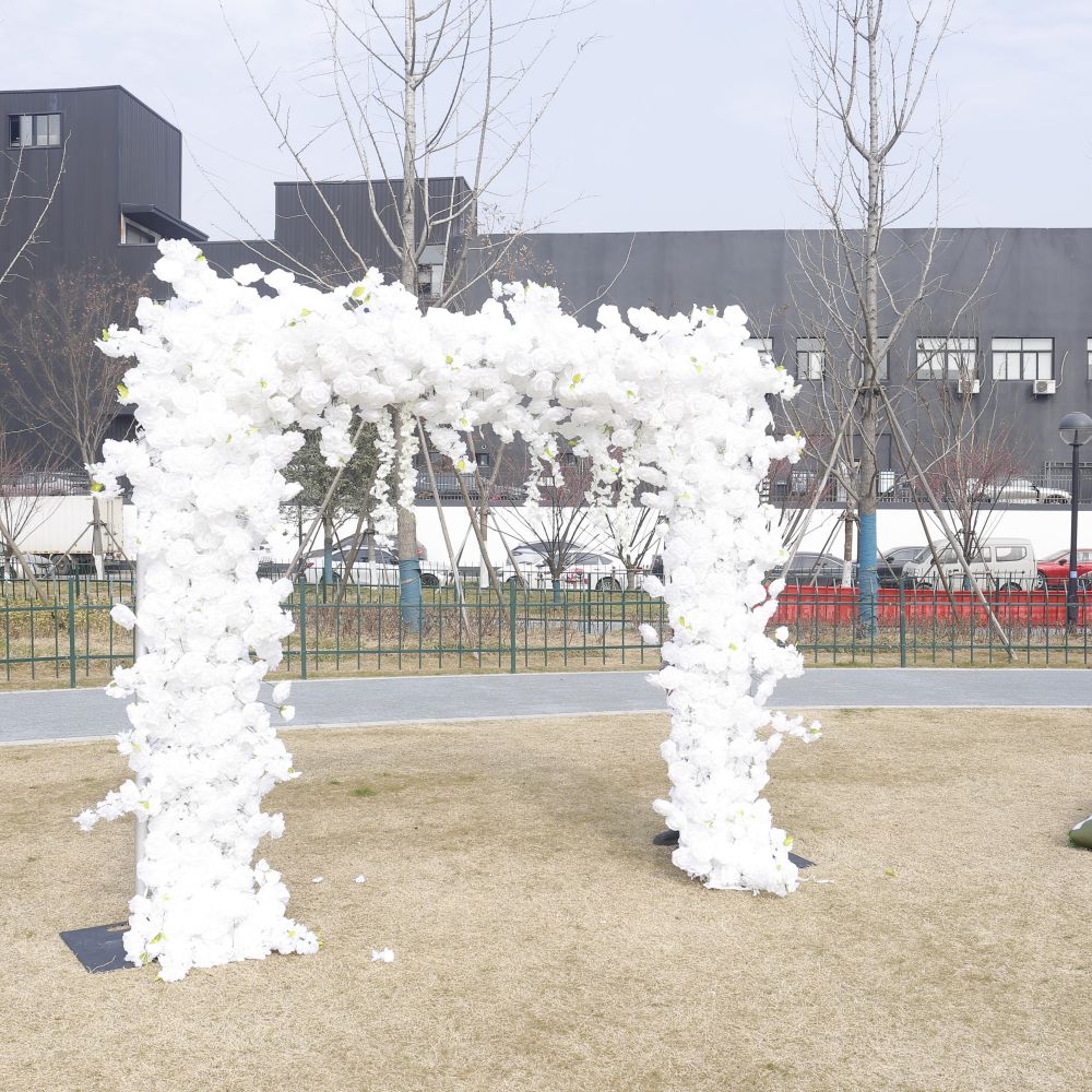 Square Artificial Silk Wedding Arch Flower Decoration Arrangement Floral Backdrop