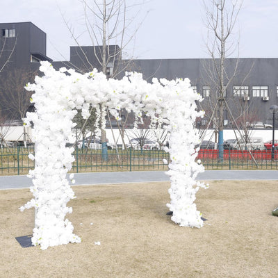 Square Artificial Silk Wedding Arch Flower Decoration Arrangement Floral Backdrop