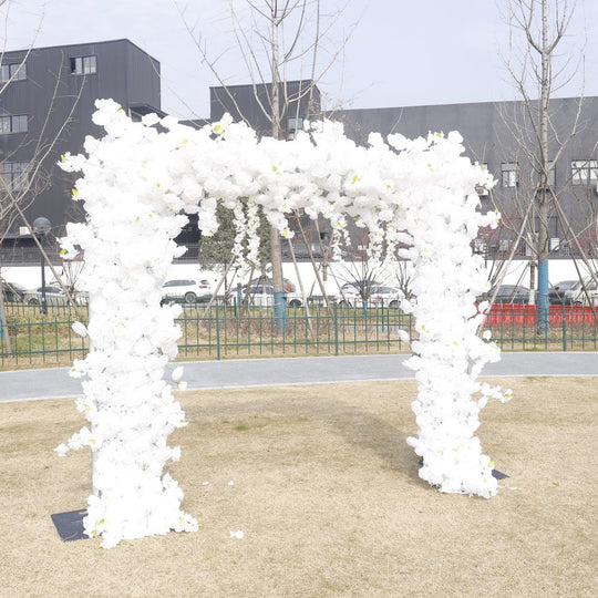 Square Artificial Silk Wedding Arch Flower Decoration Arrangement Floral Backdrop