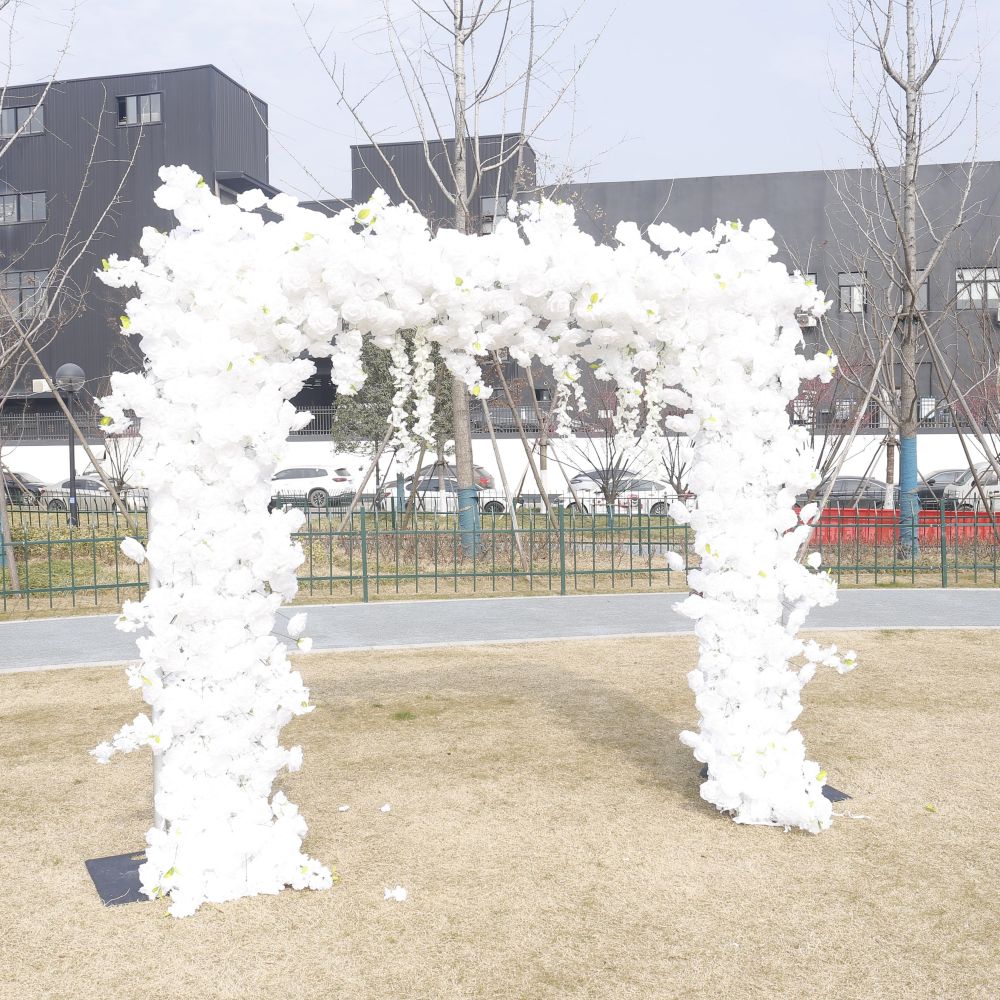 Square Artificial Silk Wedding Arch Flower Decoration Arrangement Floral Backdrop