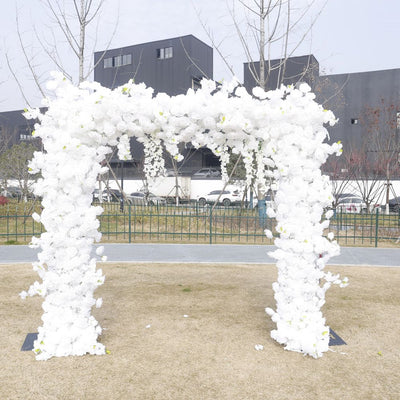 Square Artificial Silk Wedding Arch Flower Decoration Arrangement Floral Backdrop