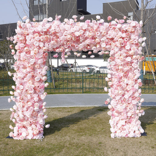 Square Artificial Silk Wedding Arch Flower Decoration Arrangement Floral Backdrop