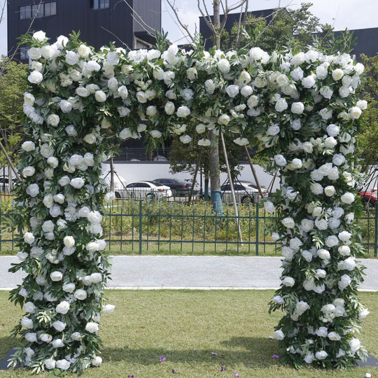 Square Artificial Silk Wedding Arch Flower Decoration Arrangement Floral Backdrop
