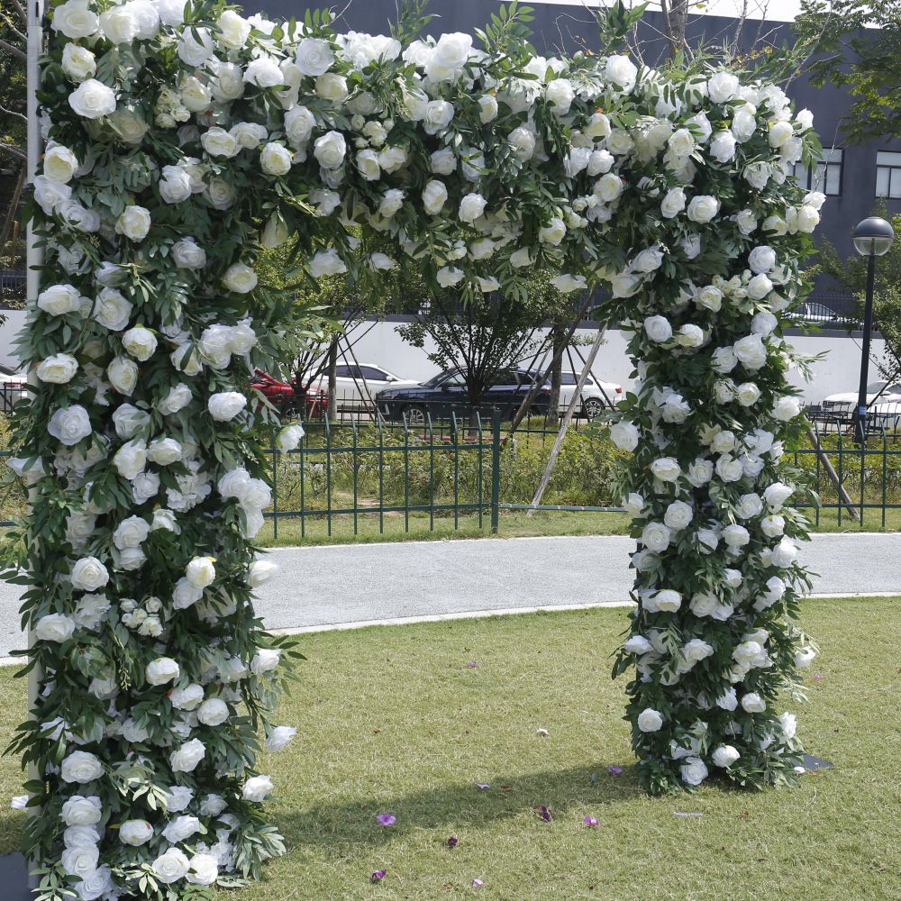 Square Artificial Silk Wedding Arch Flower Decoration Arrangement Floral Backdrop