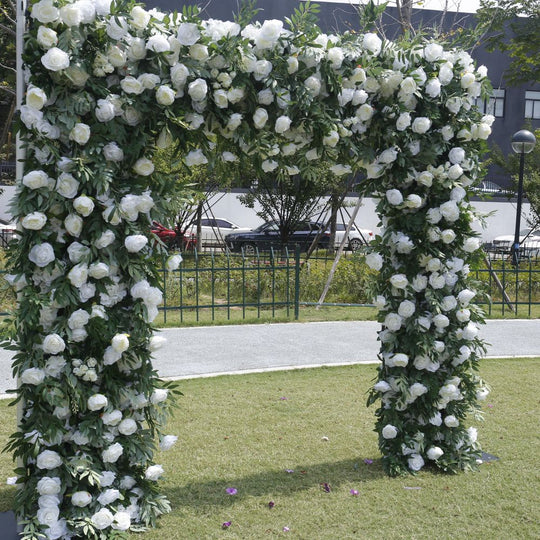 Square Artificial Silk Wedding Arch Flower Decoration Arrangement Floral Backdrop