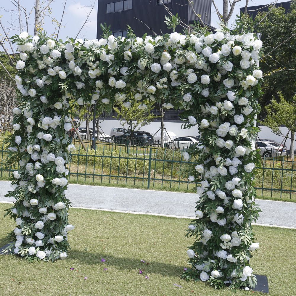 Square Artificial Silk Wedding Arch Flower Decoration Arrangement Floral Backdrop