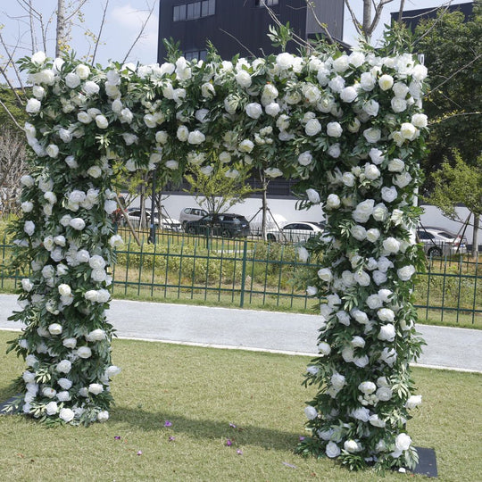 Square Artificial Silk Wedding Arch Flower Decoration Arrangement Floral Backdrop