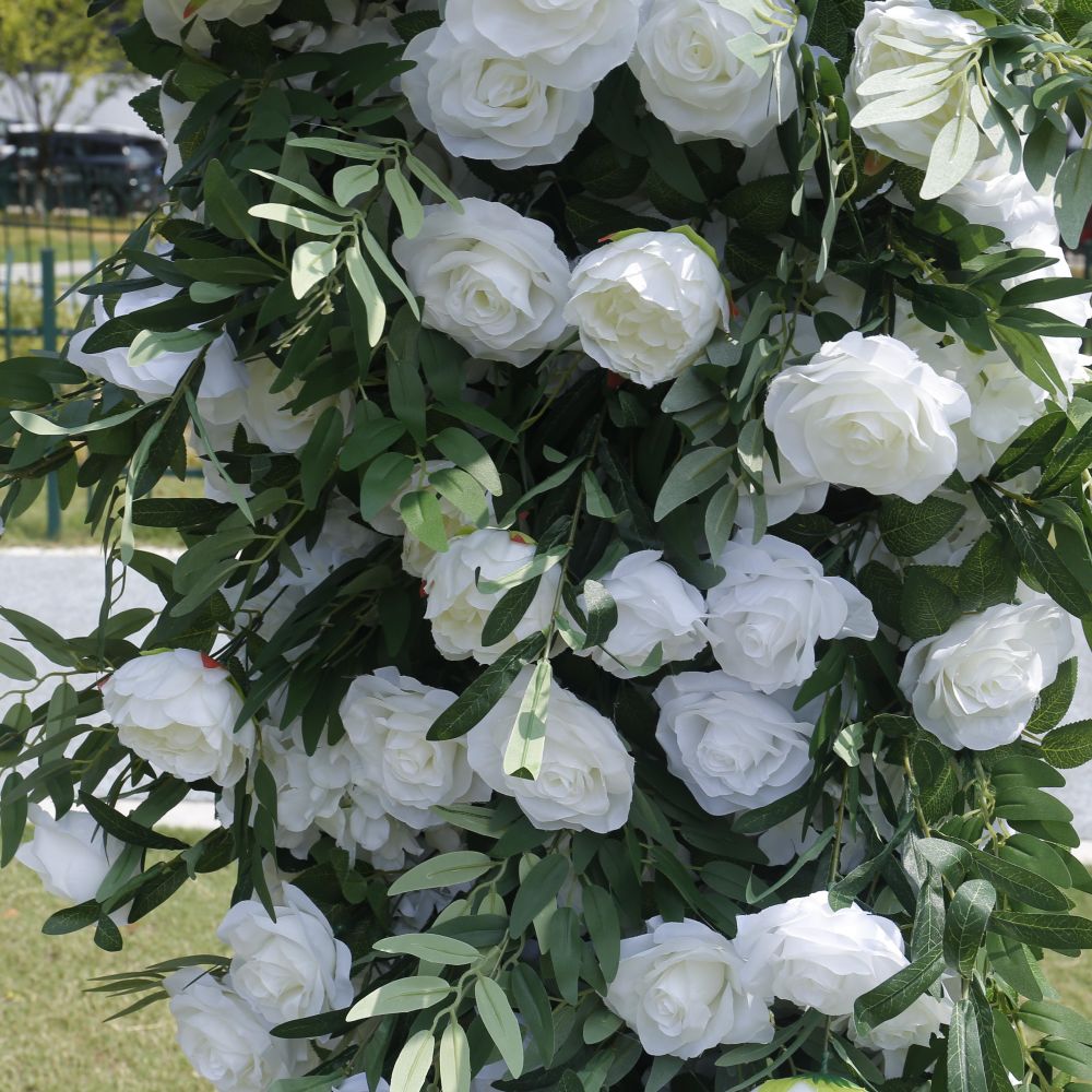 Square Artificial Silk Wedding Arch Flower Decoration Arrangement Floral Backdrop