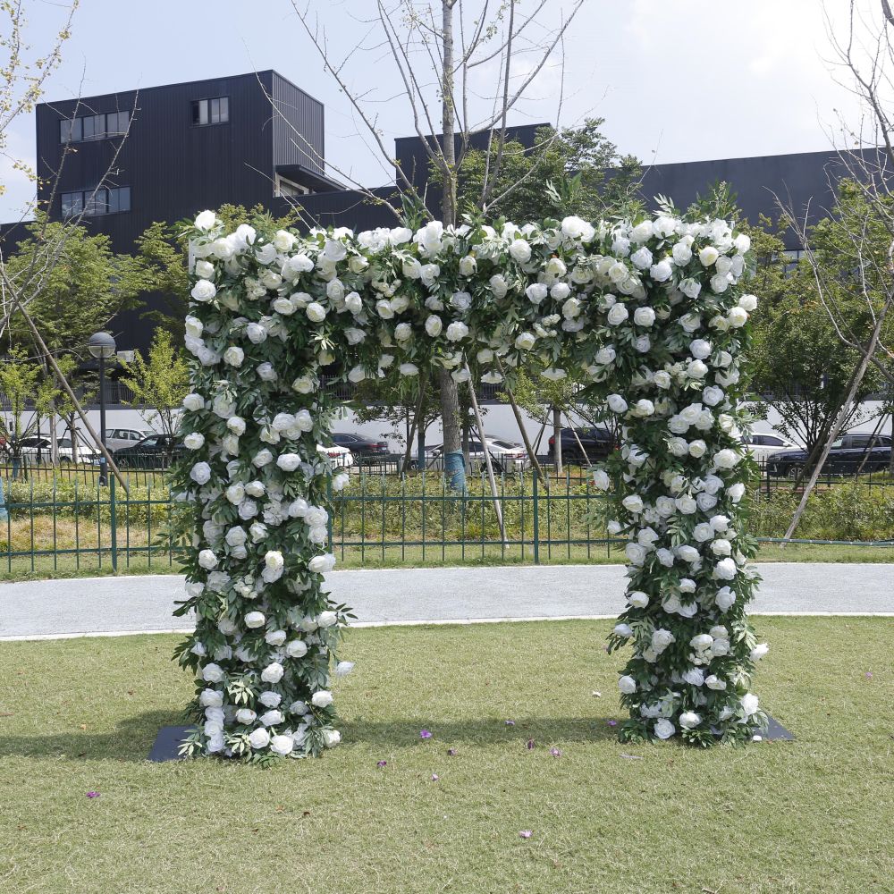Square Artificial Silk Wedding Arch Flower Decoration Arrangement Floral Backdrop
