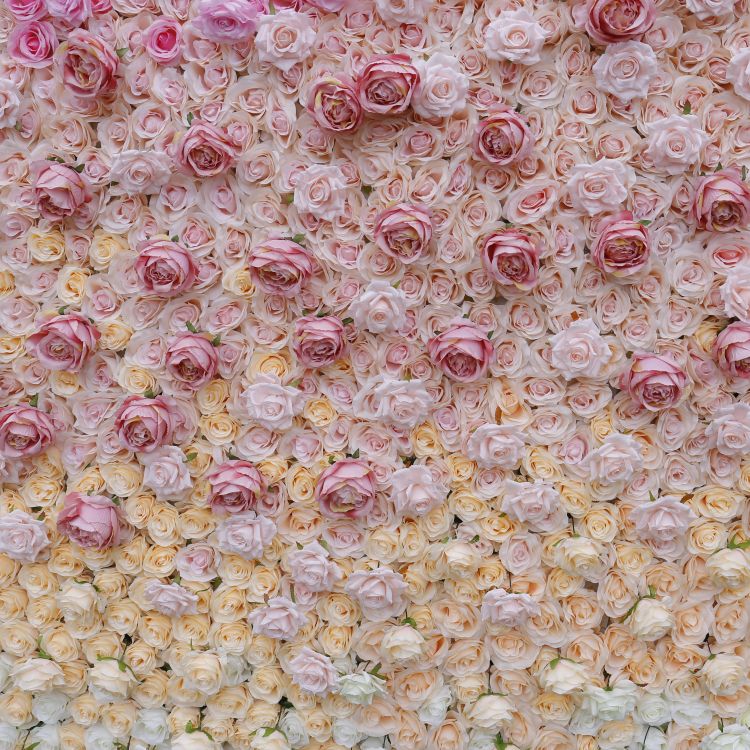 BDJ-007 3D Fabric Artificial Flower Backdrop Rolling Up Curtain Flower Wall - 8ft*8ft
