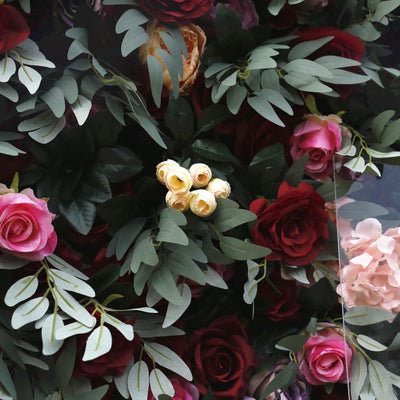 BD-043 3D Fabric Artificial Flower Backdrop Rolling Up Curtain Flower Wall - 8ft*8ft