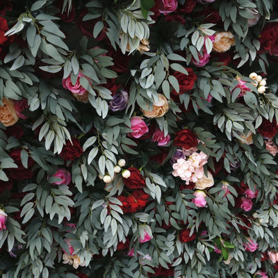 BD-043 3D Fabric Artificial Flower Backdrop Rolling Up Curtain Flower Wall - 8ft*8ft