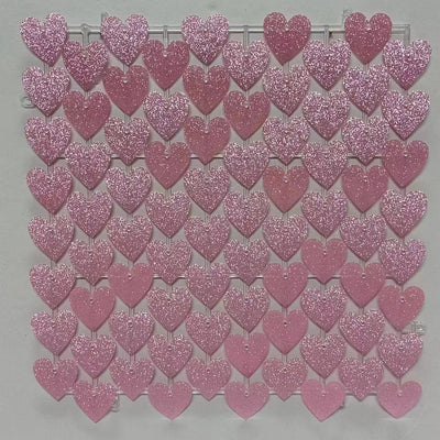Heart Shape Shimmer Wall Panels / Clip Hole Backing & Heart Sequins - Gold