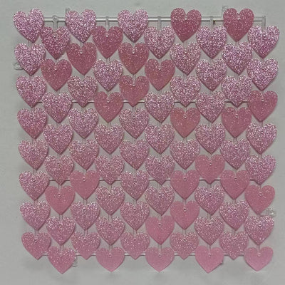 Heart Shape Shimmer Wall Panels / Clip Hole Backing & Heart Sequins - Blue