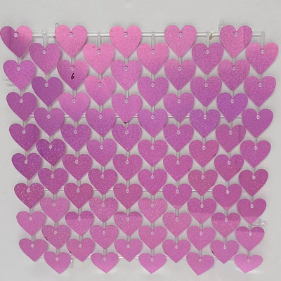 Heart Shape Shimmer Wall Panels / Clip Hole Backing & Heart Sequins - Gold