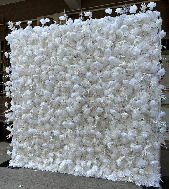 BD-060-1 5D Fabric Artificial Flower Backdrop Rolling Up Curtain Flower Wall - 8ft*8ft
