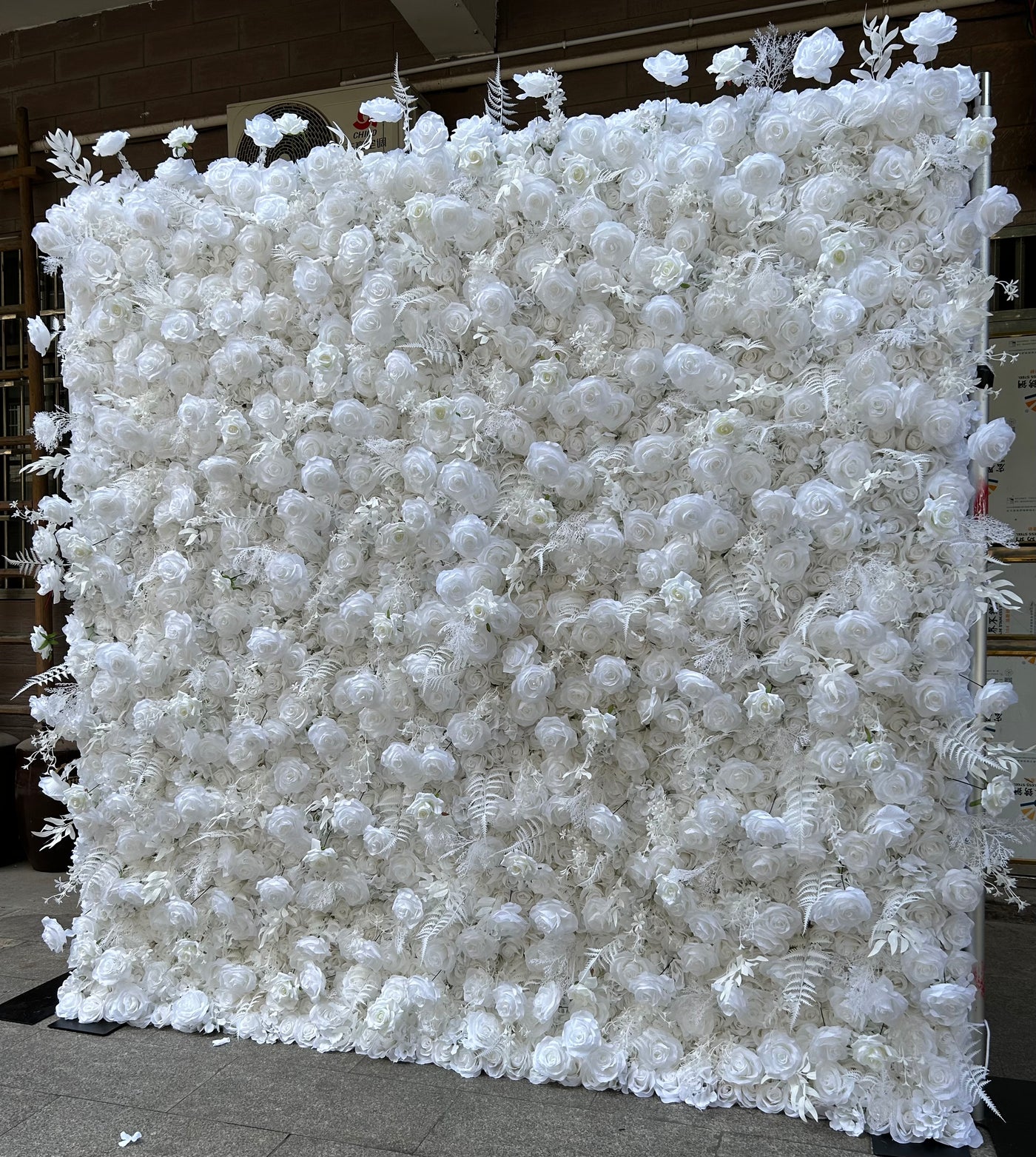 BD-060-1 5D Fabric Artificial Flower Backdrop Rolling Up Curtain Flower Wall - 8ft*8ft