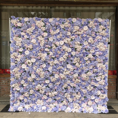 BD-117 3D Fabric Artificial Flower Backdrop Rolling Up Curtain Flower Wall - 8ft*8ft