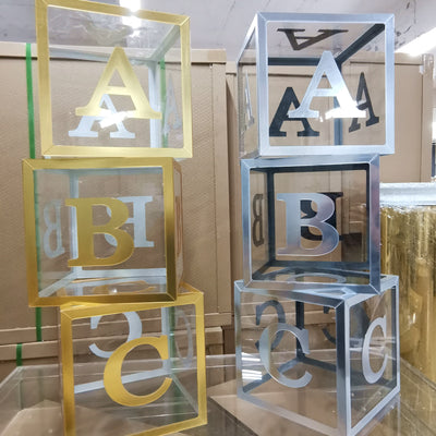 Letter Boxes A-Z for Boys Girls Baby Shower Decoration by Super-Event