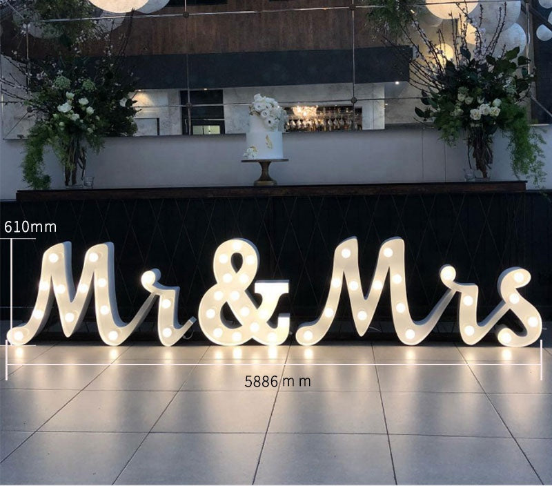 Metal Vintage LED 4ft Marquee Letter Numbers Freestanding Custom 26 Letters - White