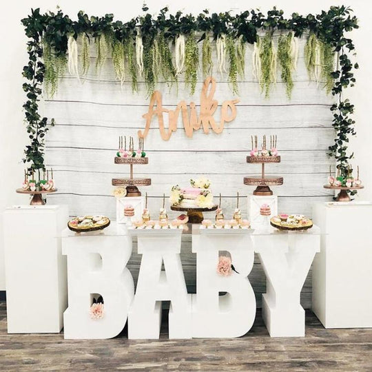 Custom Metal 26 Letters Table Decor with Acrylic Desktop- Pink