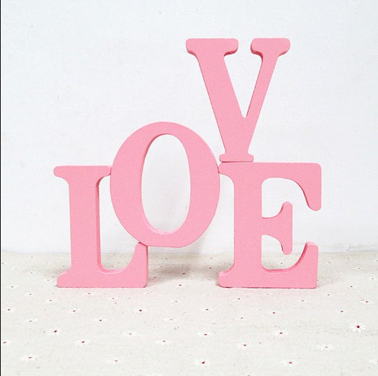 Custom Metal 26 Letters Table Decor with Acrylic Desktop- Pink