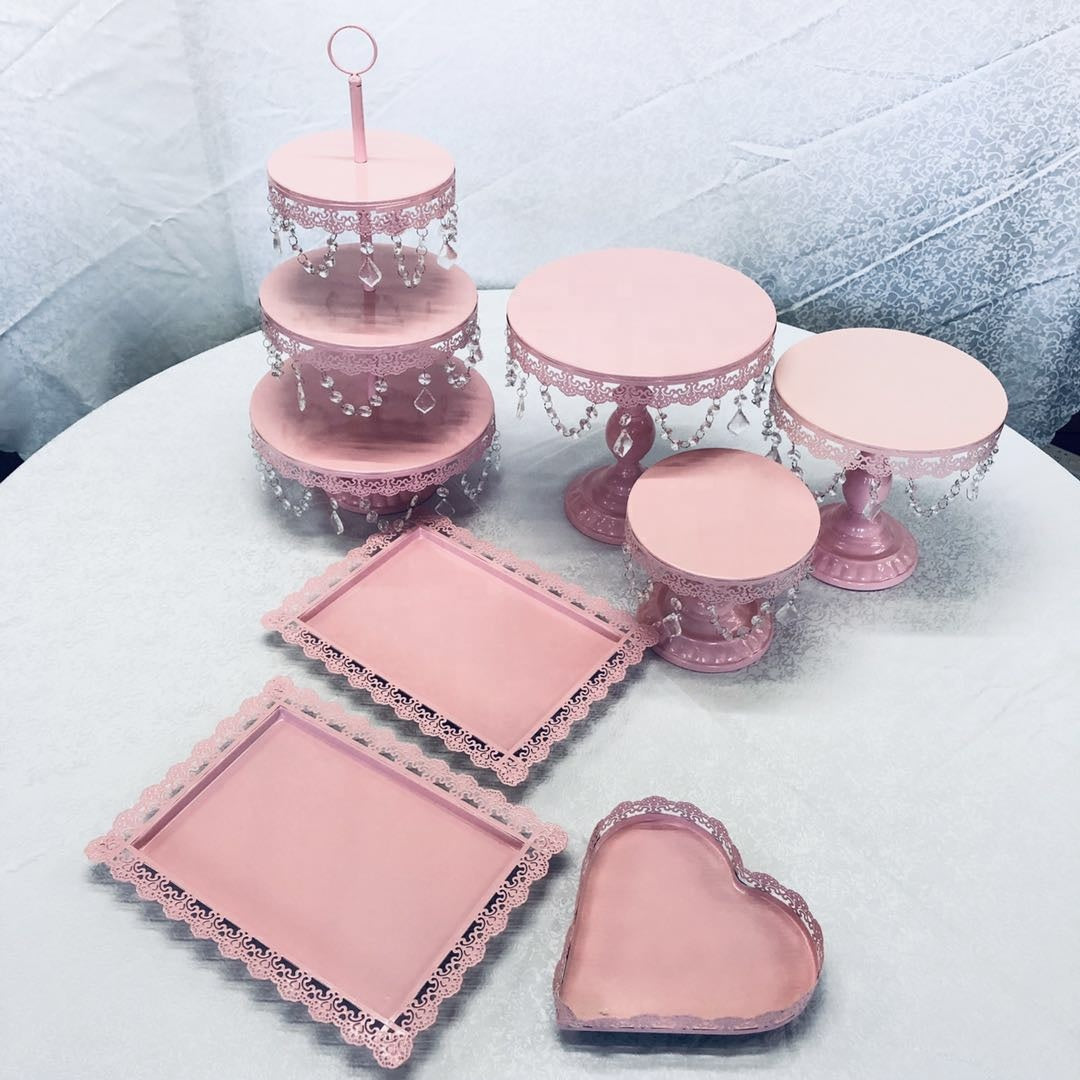 Metal Dessert Cake Display Stand Set - Pink – Supereventdecor