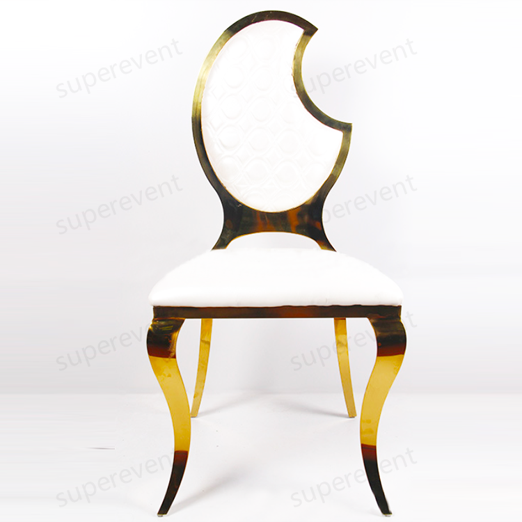 Stainless Steel Modern Padded Back Alexa Dining Event Chair - White