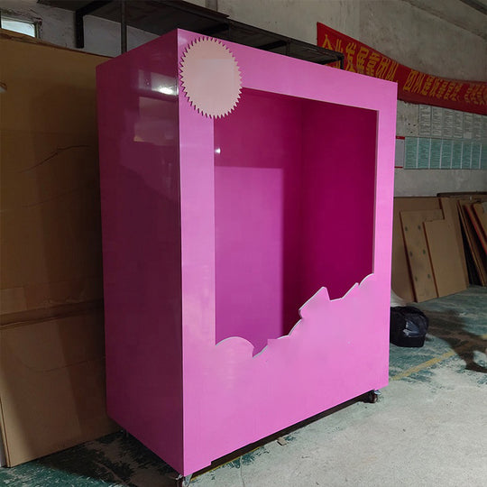 Life-Size Pink Barbie Style Photo Booth Prop - Iconic Toy Box Backdrop for Baby Showers &amp; Birthdays