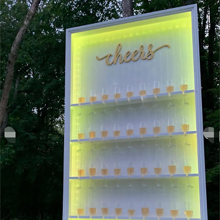 PVC Champagne Display Wall Shelf - White