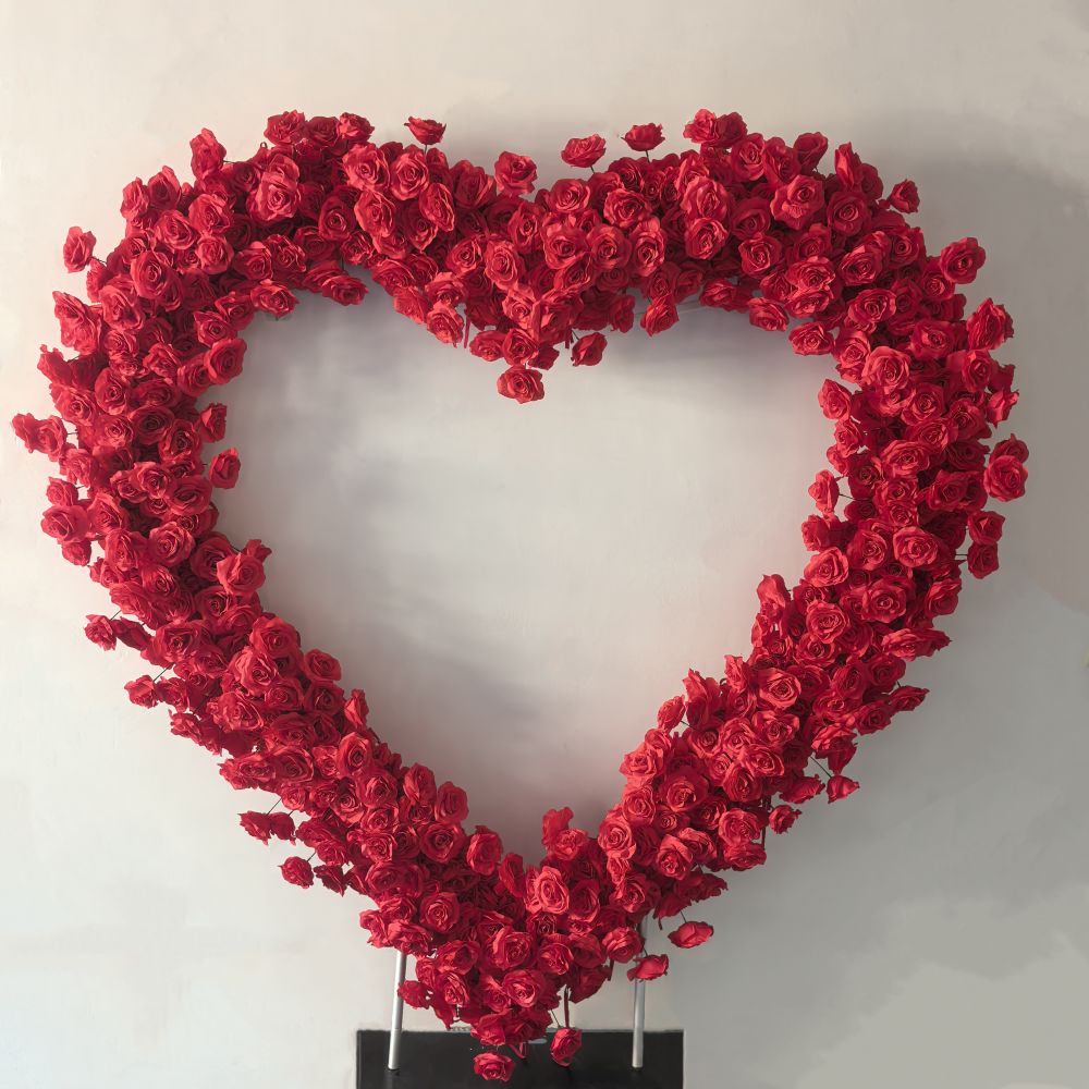 Heart Shaped Wedding Arch Flower Backdrop Arch Flower Runners Floral Arrangement