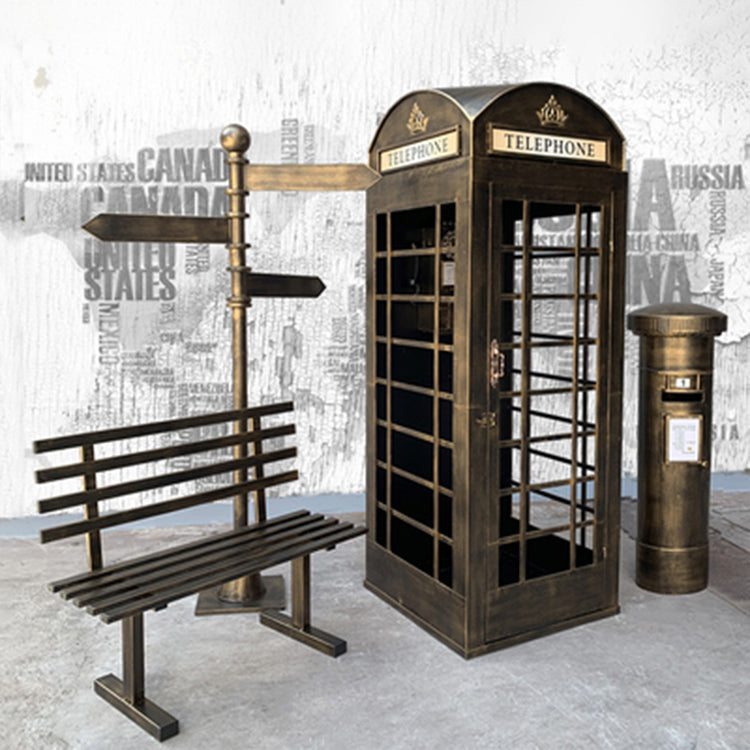 London Telephone Booth+2M Sign+1.2M Mailbox+1M Bench+0.5M Telephone - Gray