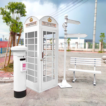 London Telephone Booth+2M Sign+1.2M Mailbox+1M Bench+0.5M Telephone - Pink