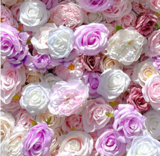 5D Fabric Artificial Flower Backdrop Rolling Up Curtain Flower Wall - 8ft*8ft